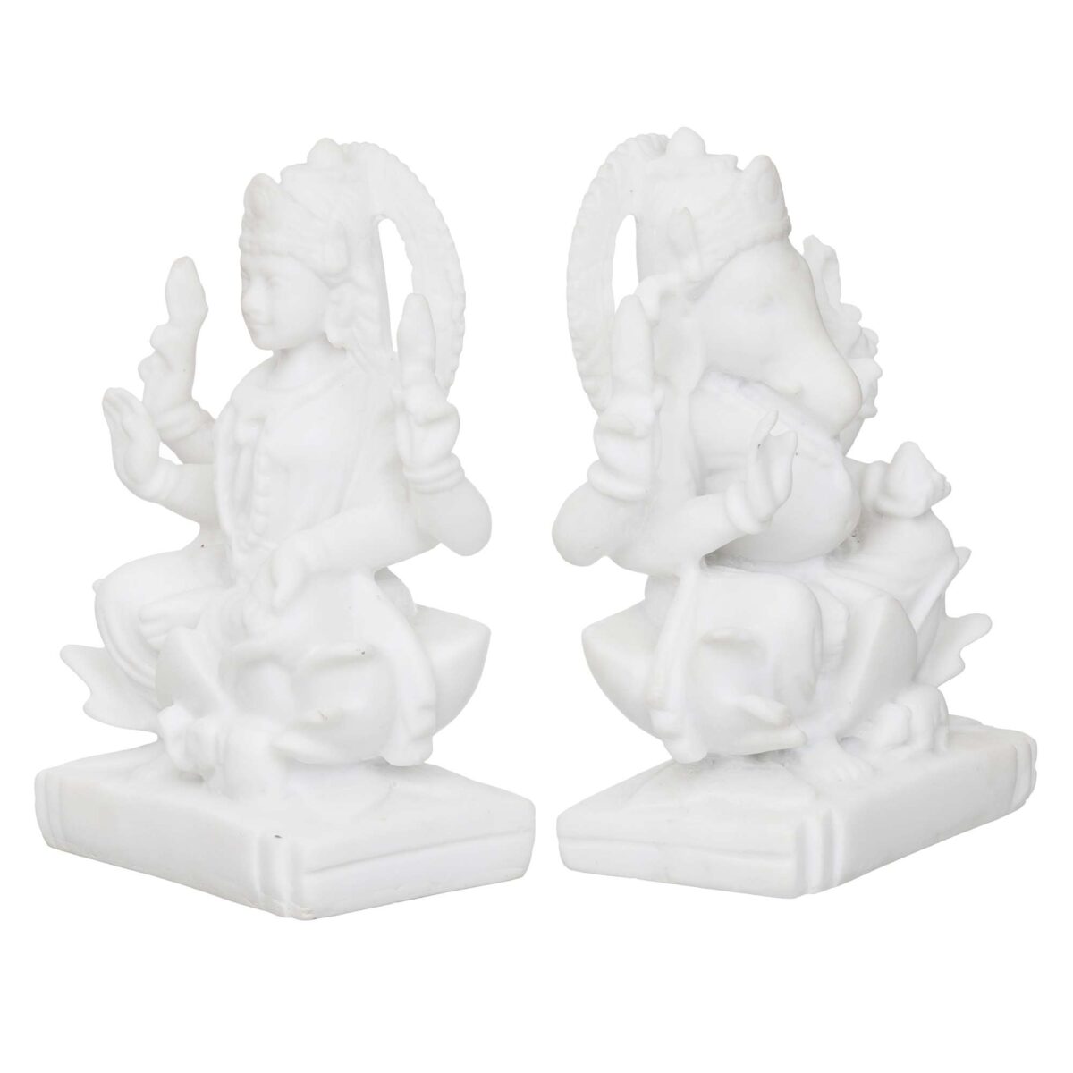 Laxmi Ganesha Idol Marble Murti For Puja Home Diwali Decoration Gifts - Image 3