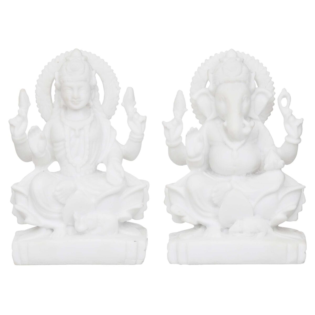 Laxmi Ganesha Idol Marble Murti For Puja Home Diwali Decoration Gifts - Image 4