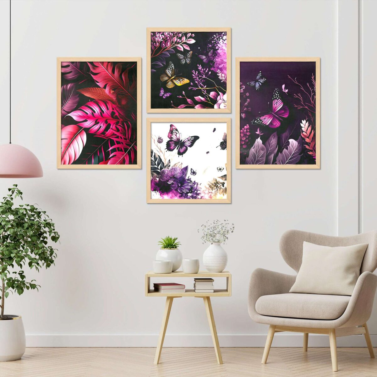 SET OF 4 DIGITAL WALL PAINTING