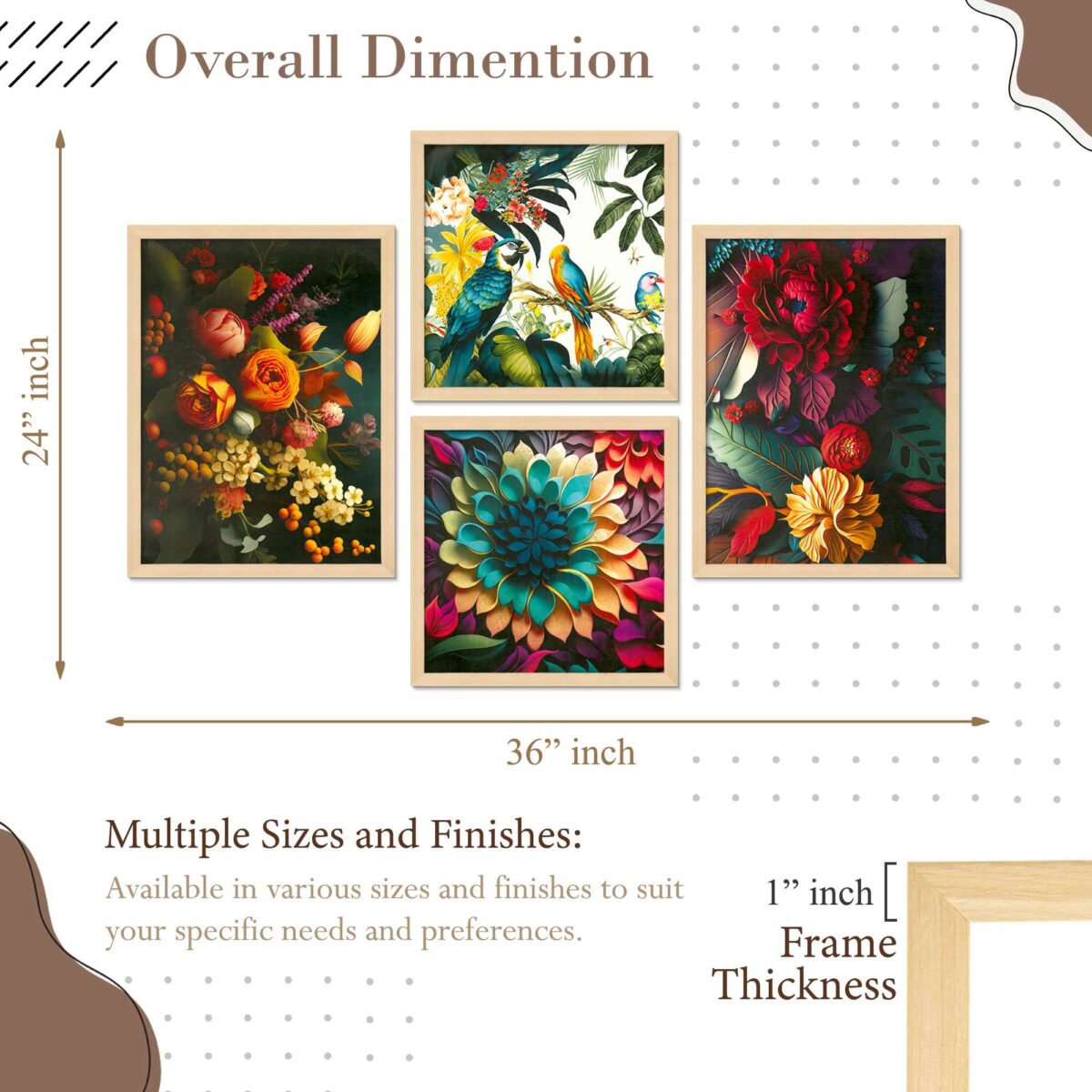 SET OF 4 DIGITAL WALL PAINTING - Image 3