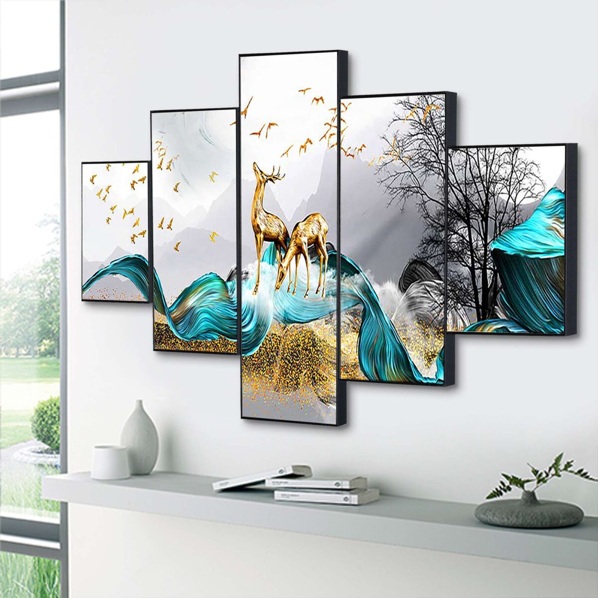 Set Of Five Framed Digital Wall Painting - Image 3