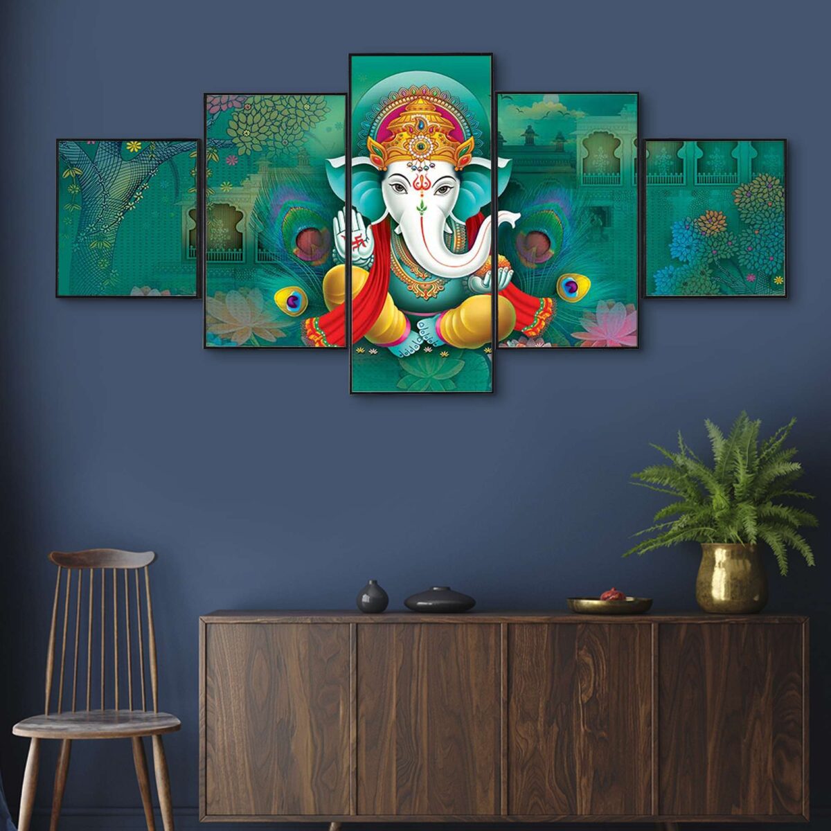 Set Of Five Framed Digital Wall Painting