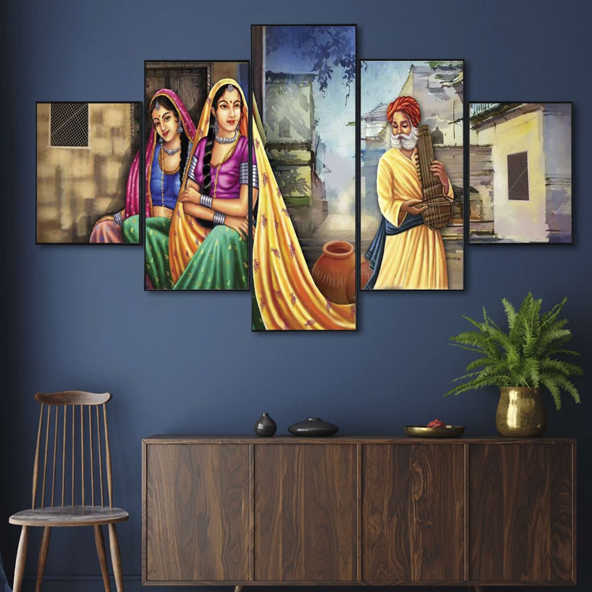 Set Of Five Framed Digital Wall Painting